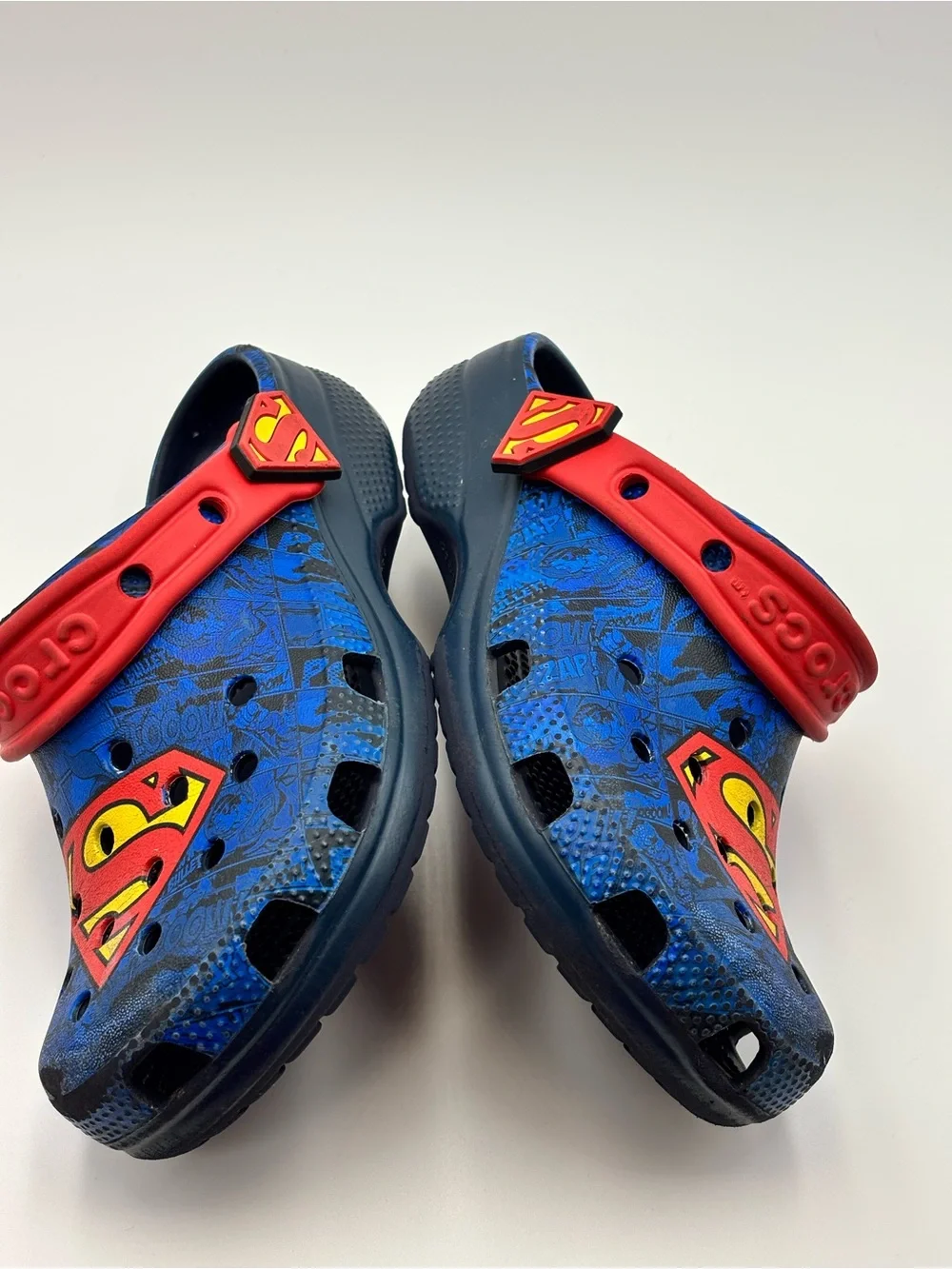 CROCS Kids Blue and Red Superman Clog Sandals J 1